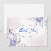 Hartelijk dank, Kaart-Floral, voor een platte opme Notitiekaartje (Voorkant / Achterkant)