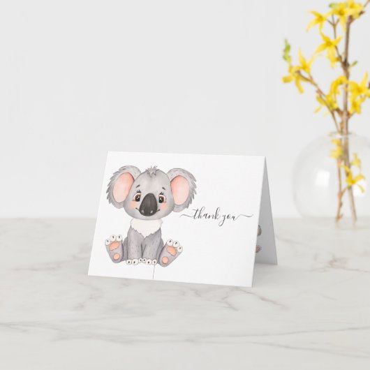 Hartelijk dank, Kaart Koala Waterverf (Gele Bloem)