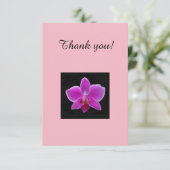 Hartelijk dank, kaart met de roze orchidee van fuc (Staand voorkant)