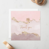 Hartelijk dank, kaart met faux Gold foil-design Notitiekaartje (Voorkant / Achterkant in situ)