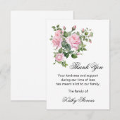 Hartelijk dank, Kaarten, roze rozen Note Kaart (Voorkant / Achterkant)