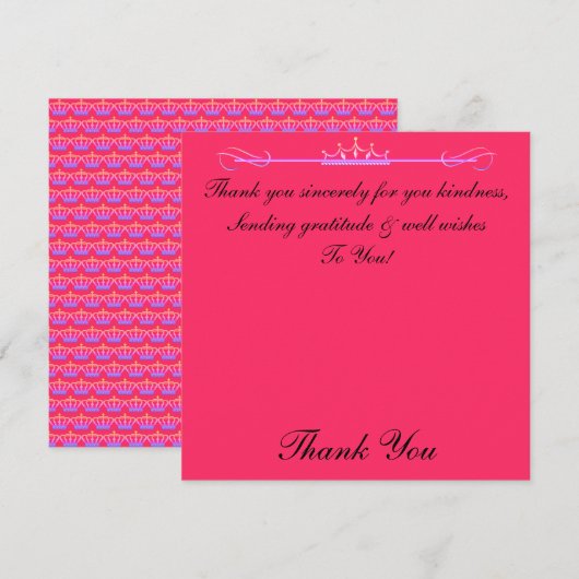 Hartelijk dank kaartje bedankkaart (Voorkant / Achterkant)