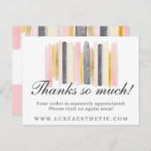 Hartelijk dank, koppeling met zwart roze en gouden briefkaart (Voorkant / Achterkant)