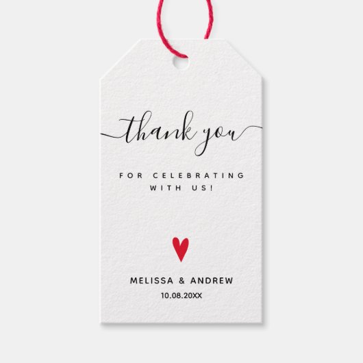 Hartelijk dank - Kraft Wedding Favor Gift Labels Cadeaulabel (Voorkant)