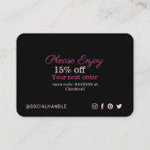 Hartelijk dank, Label en sociale mediacamera delen Informatiekaartje (Achterkant)