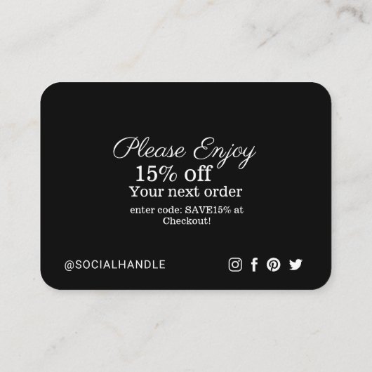 Hartelijk dank, Label en sociale mediacamera delen Informatiekaartje (Achterkant)