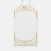 Hartelijk dank, Label Gold Art Deco Vrijgezellenfe Cadeaulabel (Achterkant)