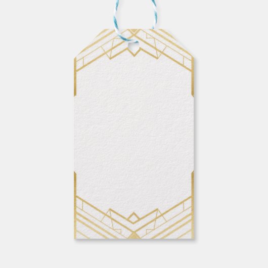 Hartelijk dank, Label Gold Art Deco Vrijgezellenfe Cadeaulabel (Achterkant)