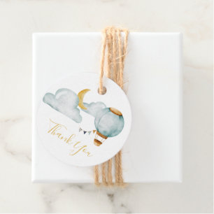 Hartelijk dank Labels Baby shower zacht blauw