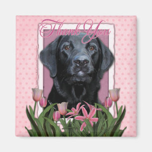 Hartelijk dank - Labrador - zwart - grijs Magneet