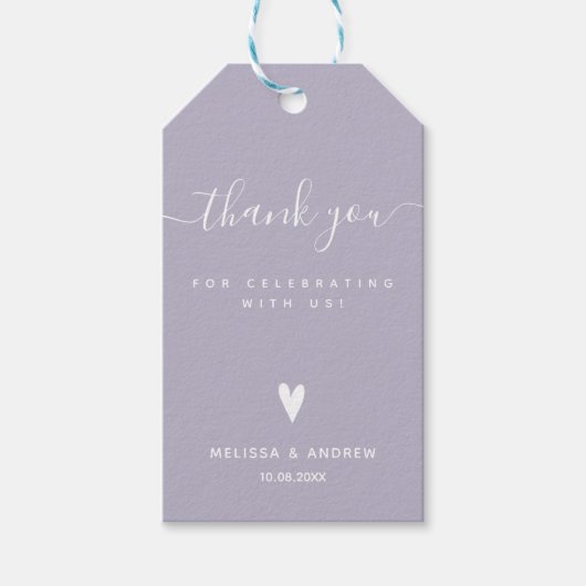 Hartelijk dank - Lavender Wedding Favor Cadeaulabel (Voorkant)