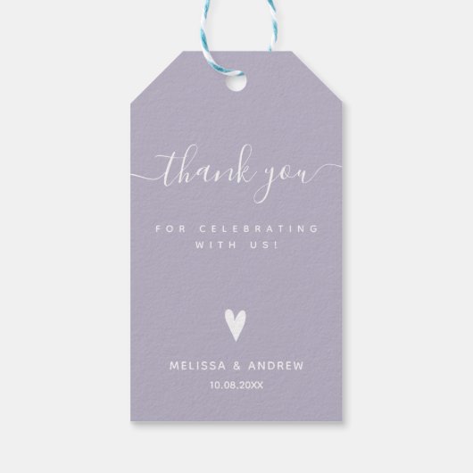 Hartelijk dank - Lavender Wedding Favor Cadeaulabel (Achterkant)