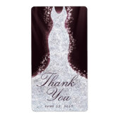 Hartelijk dank, legant Glitter Dress Eigen Wijnlab Etiket (Voorkant)