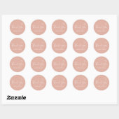 Hartelijk dank, legant Script Text Name Heart Pink Ronde Sticker (Vel)