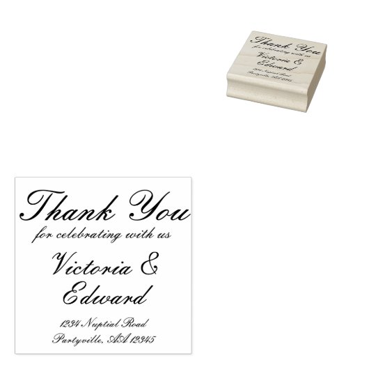 Hartelijk dank, legant weduwadres voor script rubberstempel (Gestempeld)