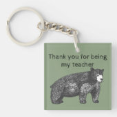 Hartelijk dank, leraar artistiek zwart Beer Sleutelhanger (voorkant)