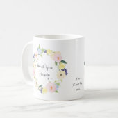 Hartelijk dank, leraar Floral Wreath Coffee Mok (Voorkant links)