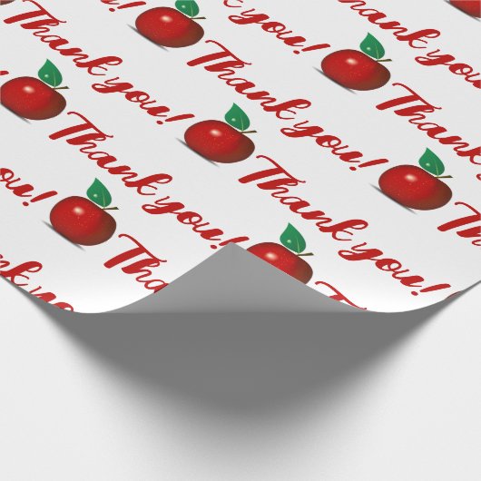Hartelijk dank, leraar - Klein rood appelpapier Cadeaupapier (Hoek)