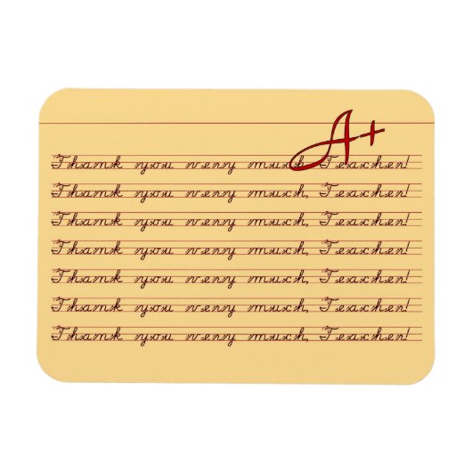 Hartelijk dank, leraar,  Penmanschap Hartelijk dan Magneet (Horizontaal)