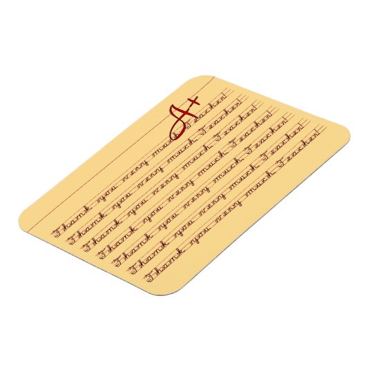 Hartelijk dank, leraar,  Penmanschap Hartelijk dan Magneet (Linkerzijde)