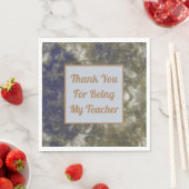 Hartelijk dank, leraar waardering voor Gold Blue C Servet (Insitu)