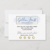 Hartelijk dank, lichtblauwe Waterverf en moderne g Kaart (Achterkant)