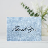 Hartelijk dank - LitBlue Glit Fab Bedankkaart (Staand voorkant)