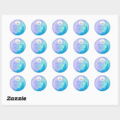 Hartelijk dank, Logo gemaakt met liefdesmint blauw Ronde Sticker (Vel)