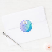 Hartelijk dank, Logo gemaakt met liefdesmint blauw Ronde Sticker (Envelop)