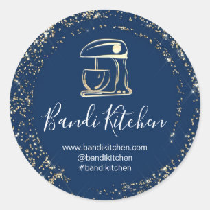 Hartelijk dank, Logo Kitchen die Chef Bakery Blue  Ronde Sticker