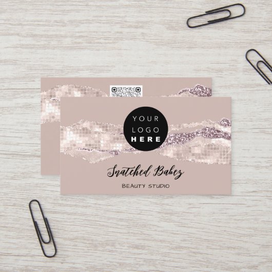 Hartelijk dank Logo QR-code Online winkelen Rozen  Visitekaartje (Voorkant / Achterkant in situ)