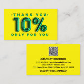 Hartelijk dank, Logo QRCODE 10%OFF Korting Code Gr Visitekaartje (Voorkant / Achterkant)