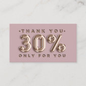 Hartelijk dank Logo QRCODE 30%OFF Korting Code Gol Visitekaartje (Voorkant)