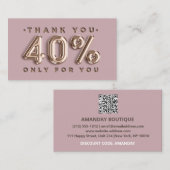 Hartelijk dank, Logo QRCODE 40%OFF Korting Code Go Visitekaartje (Voorkant / Achterkant)