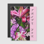 Hartelijk dank, Magnetisch Wenskaart bloemen (Voorkant / Achterkant)