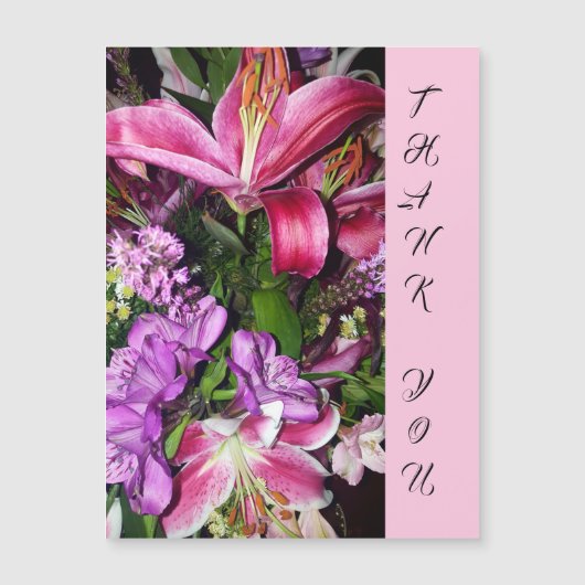 Hartelijk dank, Magnetisch Wenskaart bloemen (Voorkant)