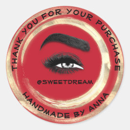 Hartelijk dank: Makeup Artist Lash Cleaner Logo Go Ronde Sticker