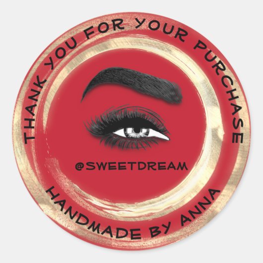 Hartelijk dank: Makeup Artist Lash Cleaner Logo Go Ronde Sticker (Voorkant)