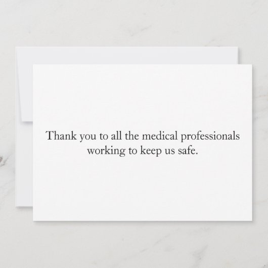 Hartelijk dank, medisch arts, verpleegkundigen, ve bedankkaart (Achterkant)