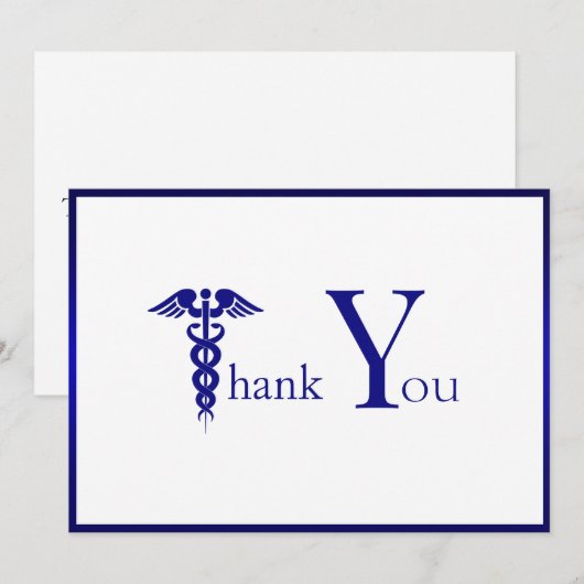 Hartelijk dank, medisch arts, verpleegkundigen, ve bedankkaart (Voorkant / Achterkant)