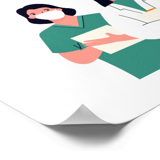 Hartelijk dank, medisch Poster, gezondheidswerkers Poster (Hoek)