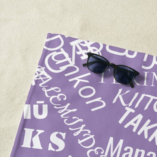 Hartelijk dank - Meertalige taal - Internationale  Strandlaken (In situ)