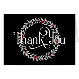 Hartelijk dank met grijze voeten met rode bessen