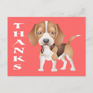 Hartelijk dank, mevrouw Beagle Puppy Dog Greeting  Briefkaart