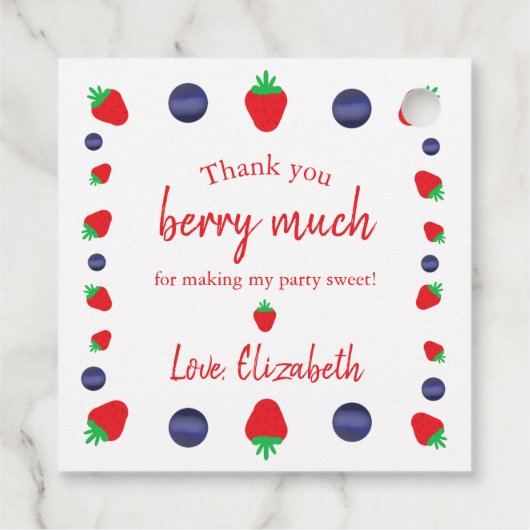 Hartelijk dank, mevrouw Berry Bedankjes Labels (Achterkant)