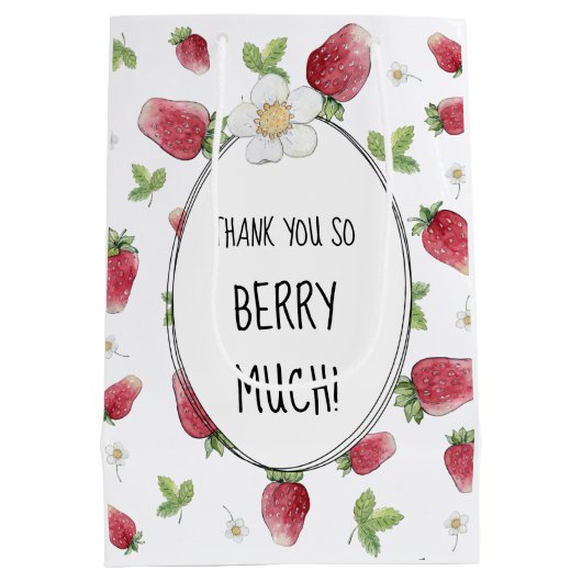 Hartelijk dank, mevrouw Berry veel aardbei Medium Cadeauzakje (Achterkant)