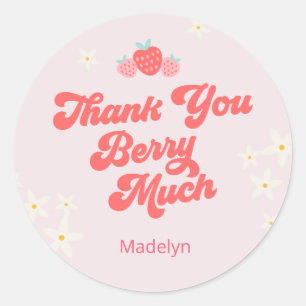 Hartelijk dank, mevrouw Berry veel aardbeiroze Ronde Sticker