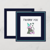 Hartelijk dank, mevrouw Blue Floral Cute Dog Notitiekaartje (Voorkant / Achterkant)