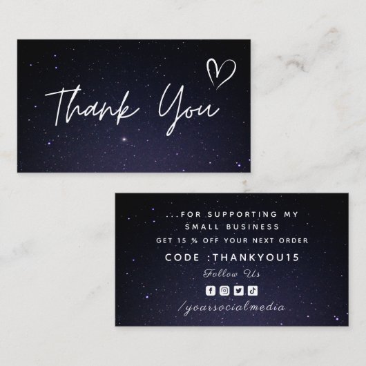 Hartelijk dank, mevrouw Bourgogne Night Sky Cosmic Visitekaartje (Voorkant / Achterkant)