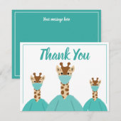 Hartelijk dank, mevrouw de Giraffe Cartoon Bedankkaart (Voorkant / Achterkant)